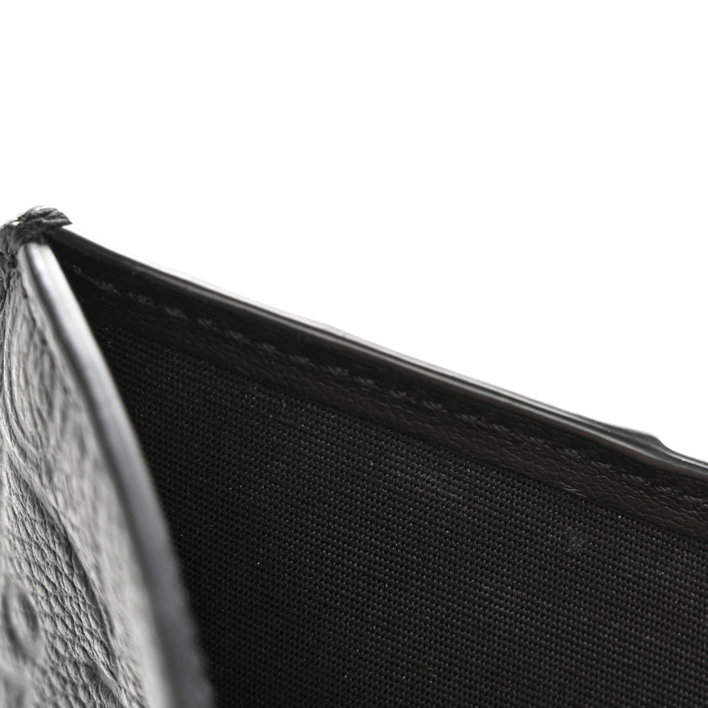 Grained Calfskin Embossed Dior Gravity BiFold Wallet Black