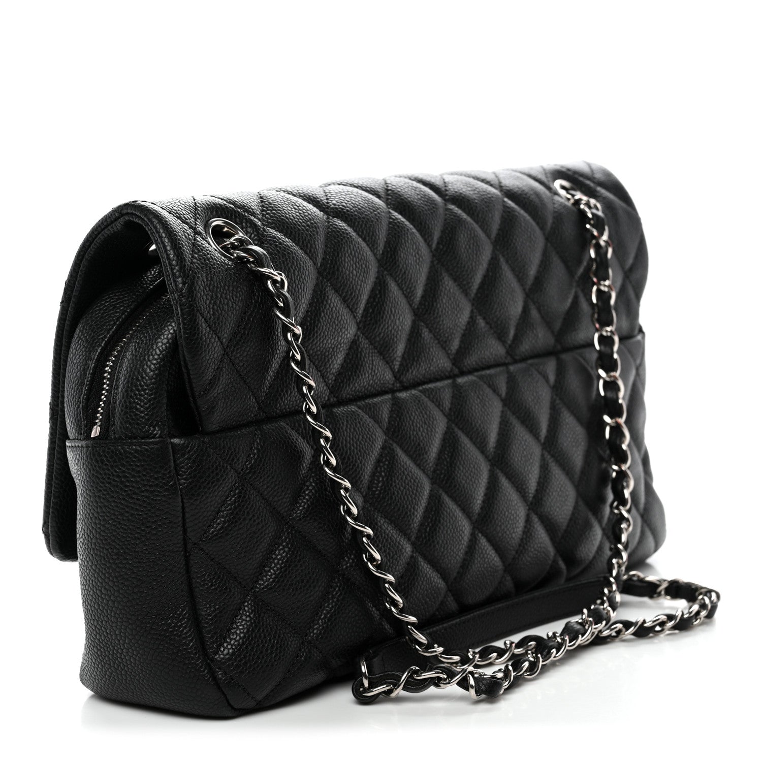 Caviar Quilted Jumbo Easy Flap Black