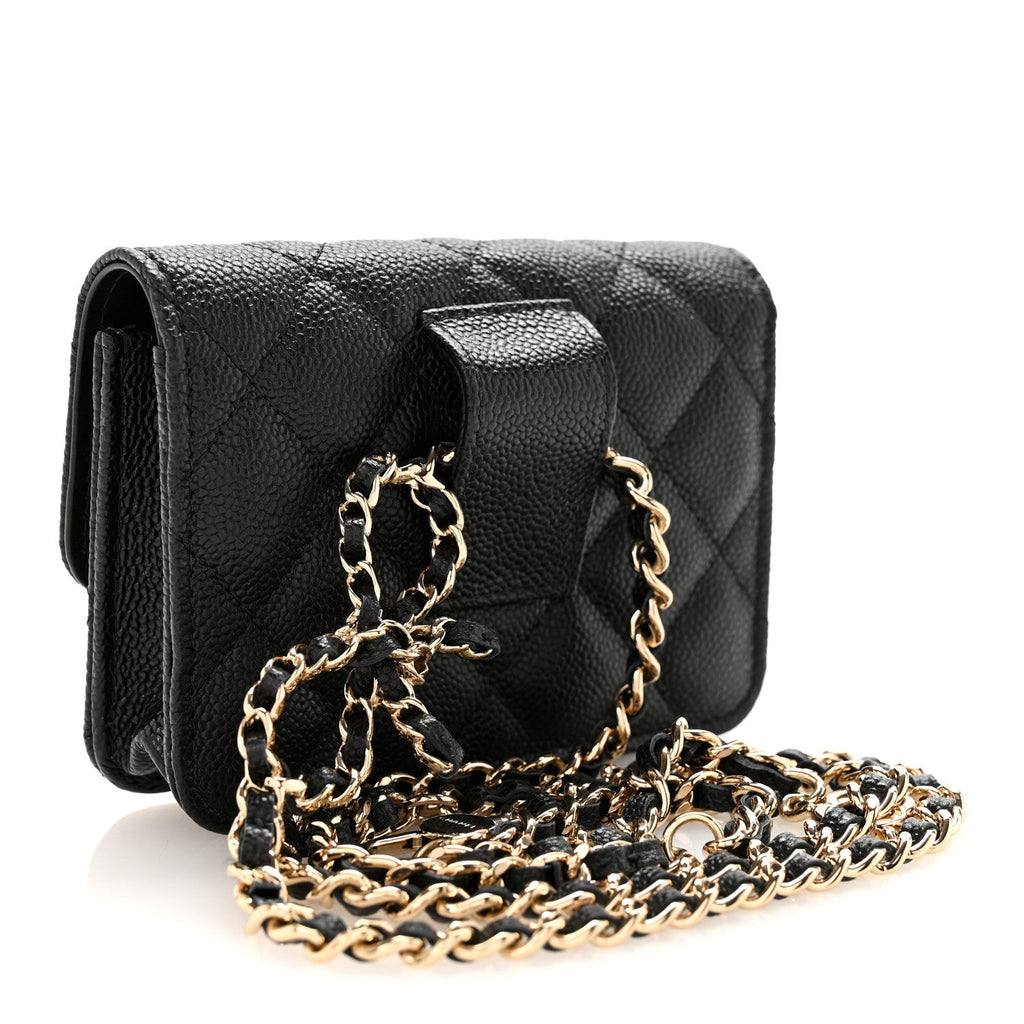 Caviar Quilted Belt Bag Black