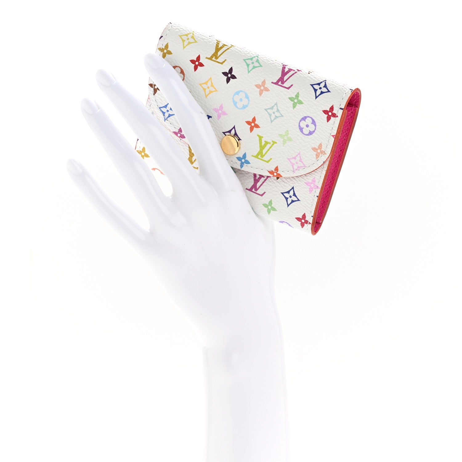 LV X TM Monogram Multicolor Rosalie Coin Purse White Kawaii Pink