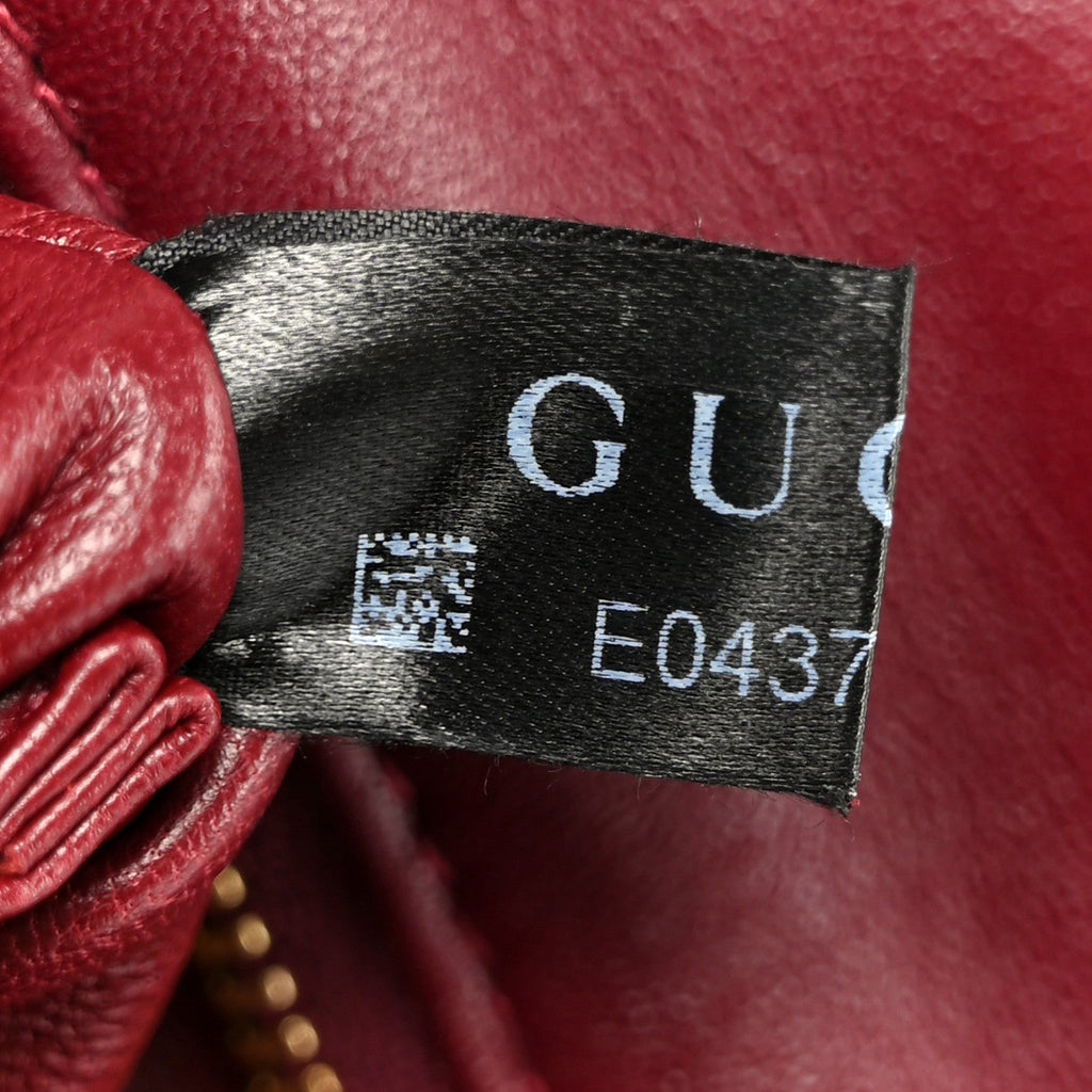 Lambskin Embossed Mini GG Milano Top Handle Shoulder Bag Rosso Ancora