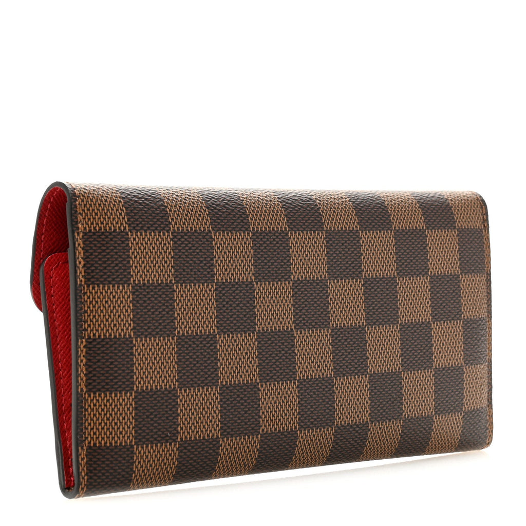 Damier Ebene Josephine Wallet Red