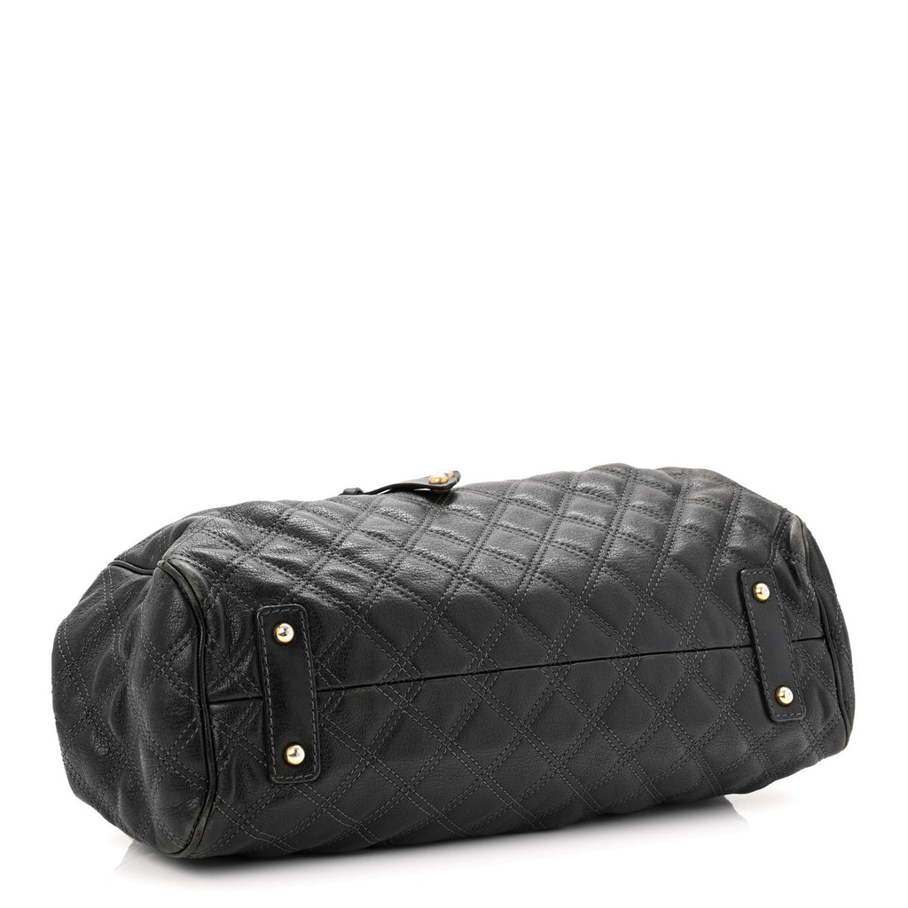 Calfskin Quilted Stam Black