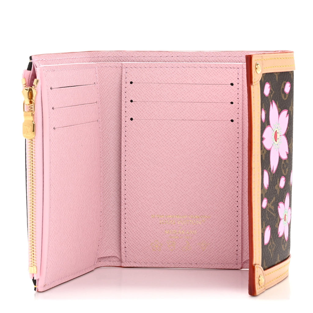 LV X TM Monogram Cherry Blossom Victorine Wallet Sakura Brown