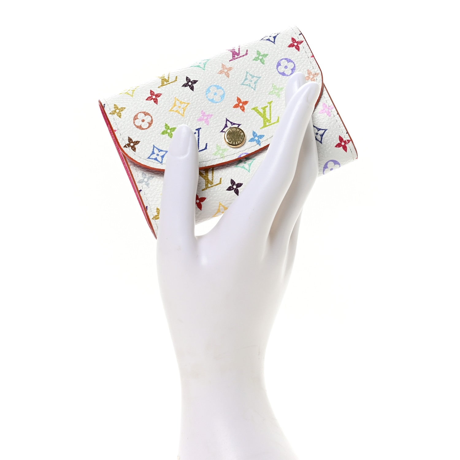 LV X TM Monogram Multicolor Rosalie Coin Purse White Kawaii Pink