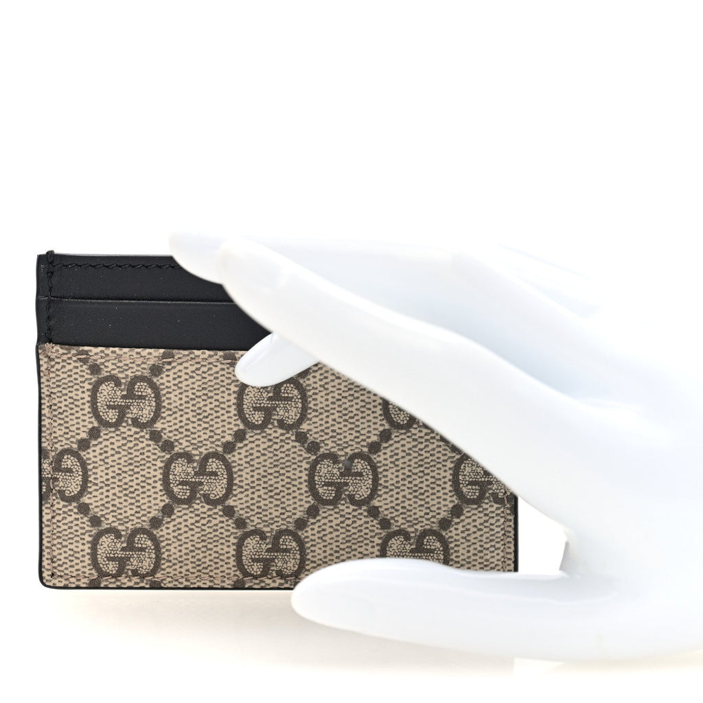 GG Supreme Monogram Calfskin  Holder Beige Black