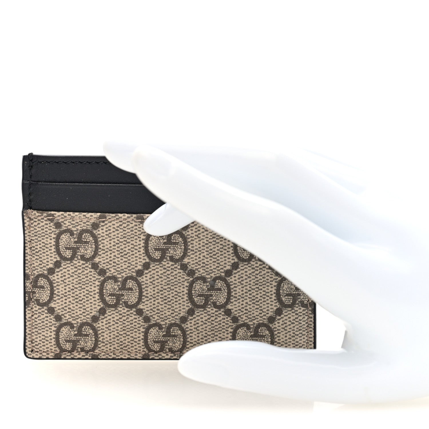 GG Supreme Monogram Calfskin  Holder Beige Black