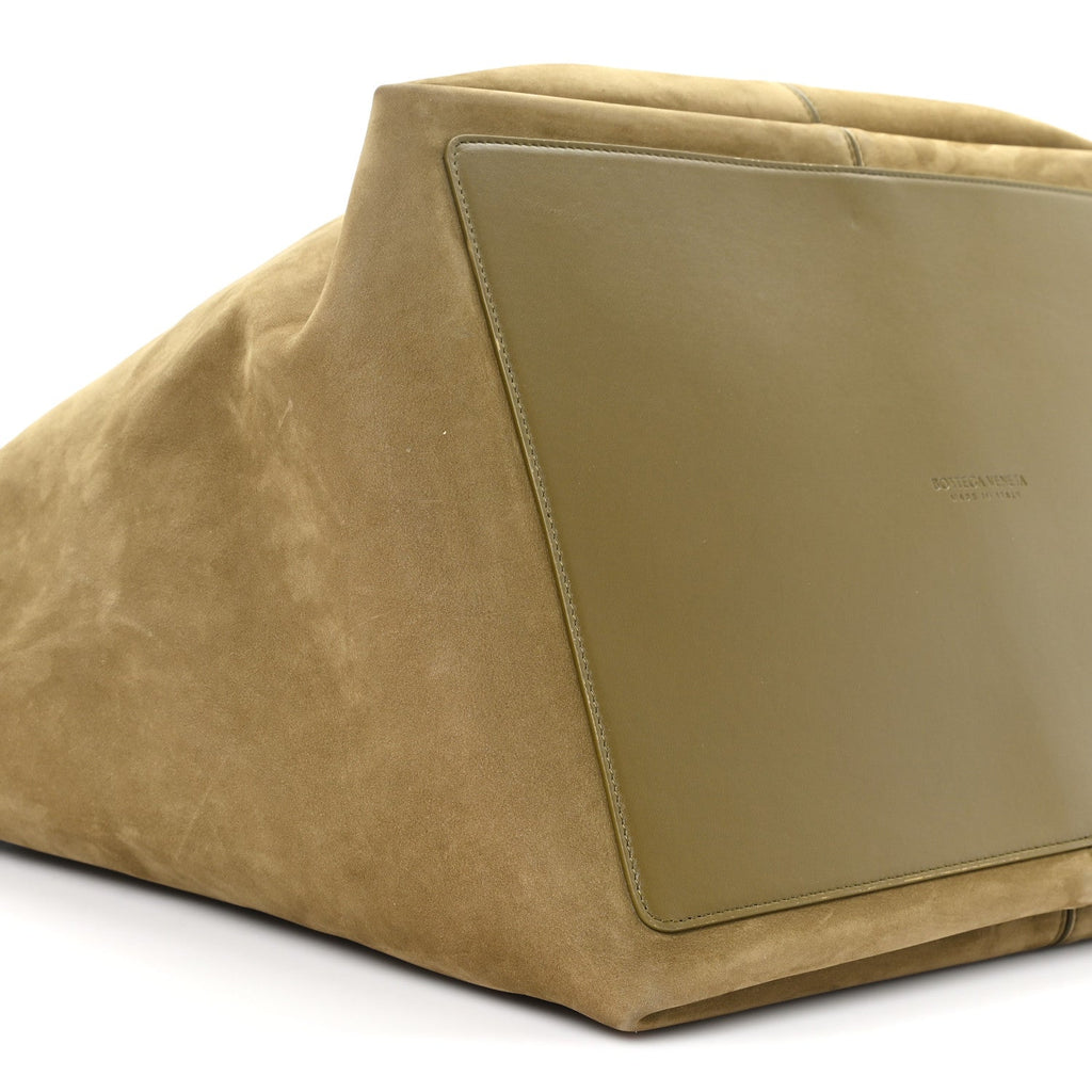 Suede Nappa Intrecciato Large Flip Flap Tote Mud