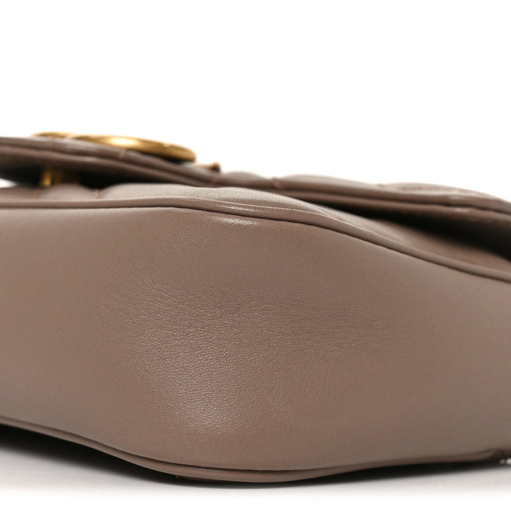 Calfskin Matelasse Super Mini GG Marmont Shoulder Bag Porcelain Rose