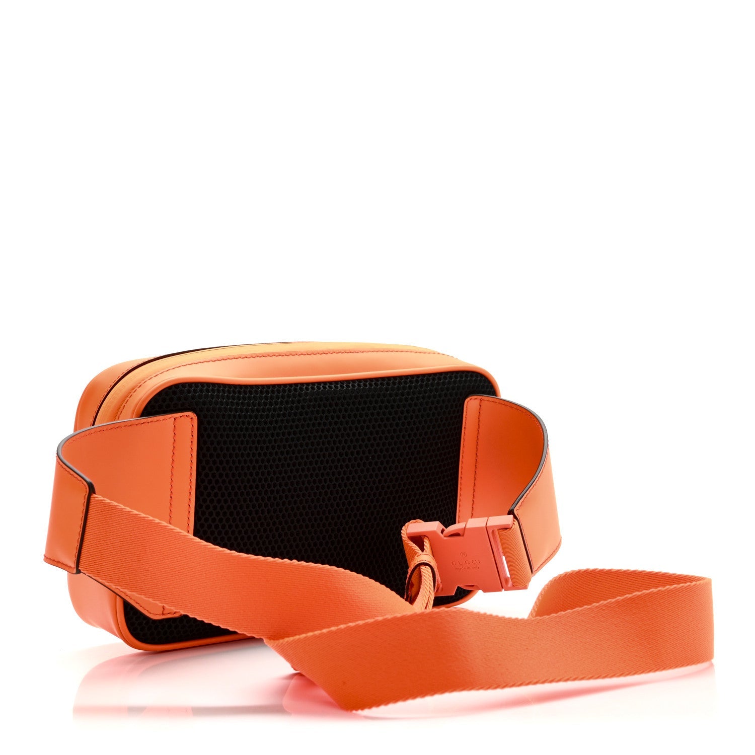 Rubber Effect Monogram GG Belt Bag New Orange Fluo