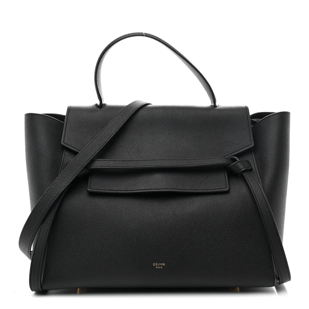 Grained Calfskin Mini Belt Bag Black