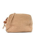 Cotton Raffia Puffy Pouch Clutch Bag