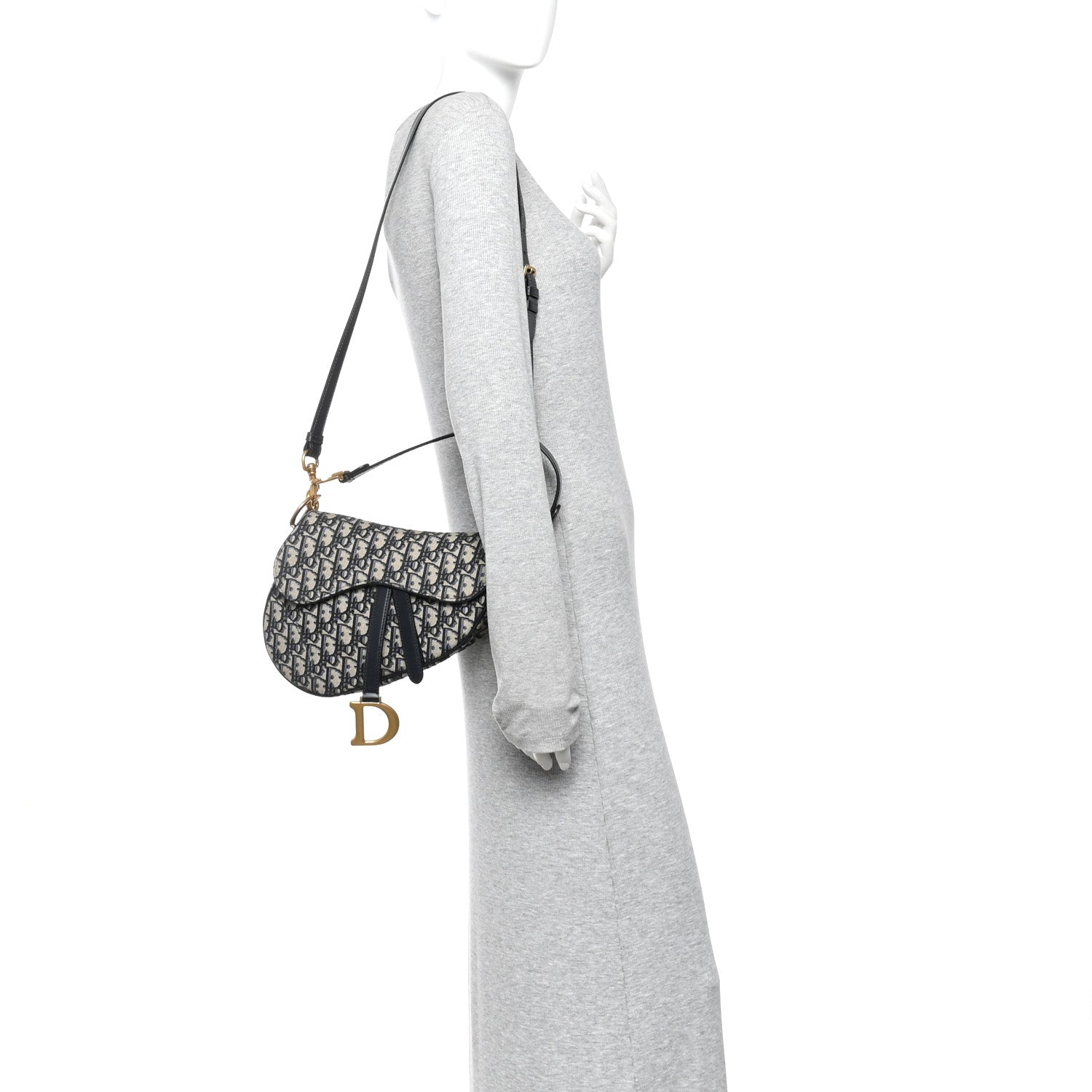 Oblique Saddle Bag With Strap Blue