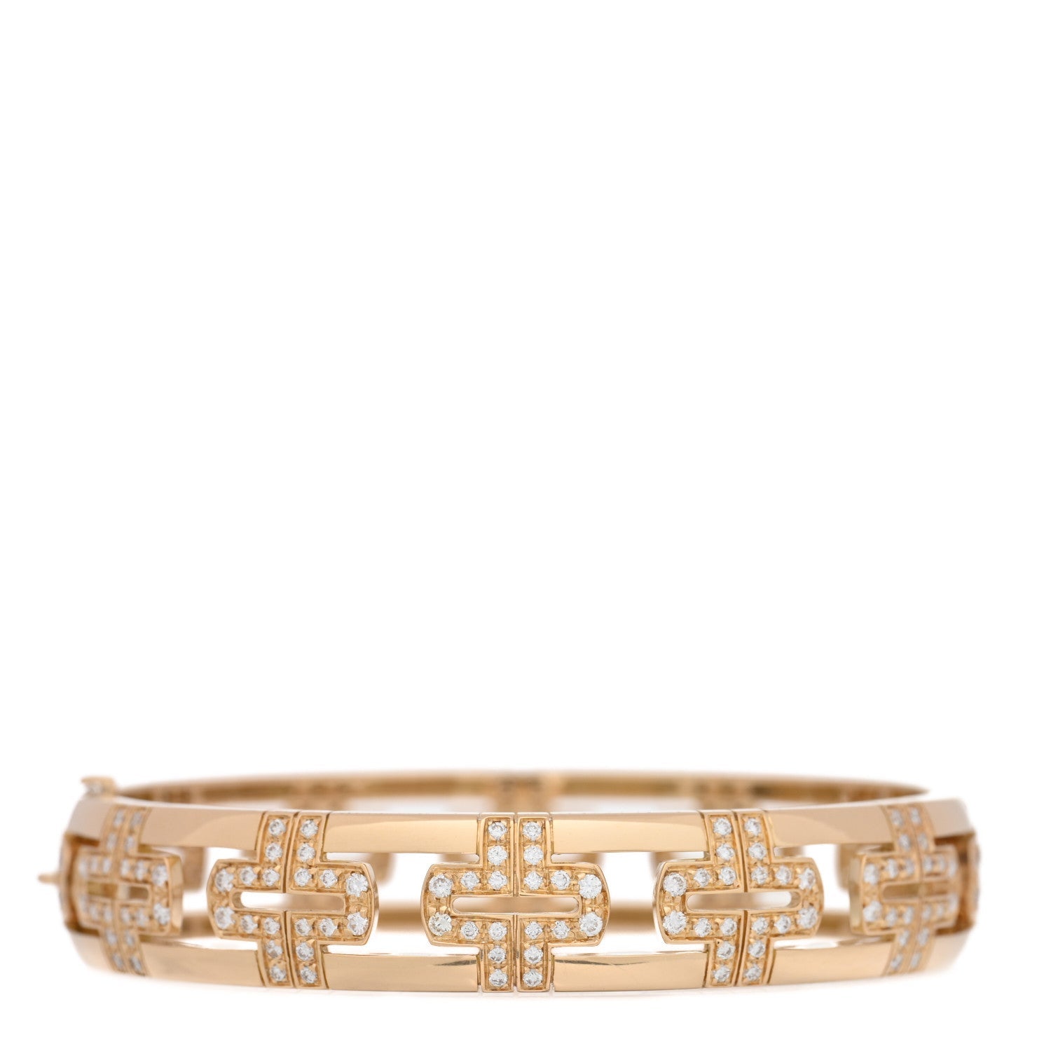 18K Yellow Gold Diamond Parentesi Bangle Bracelet