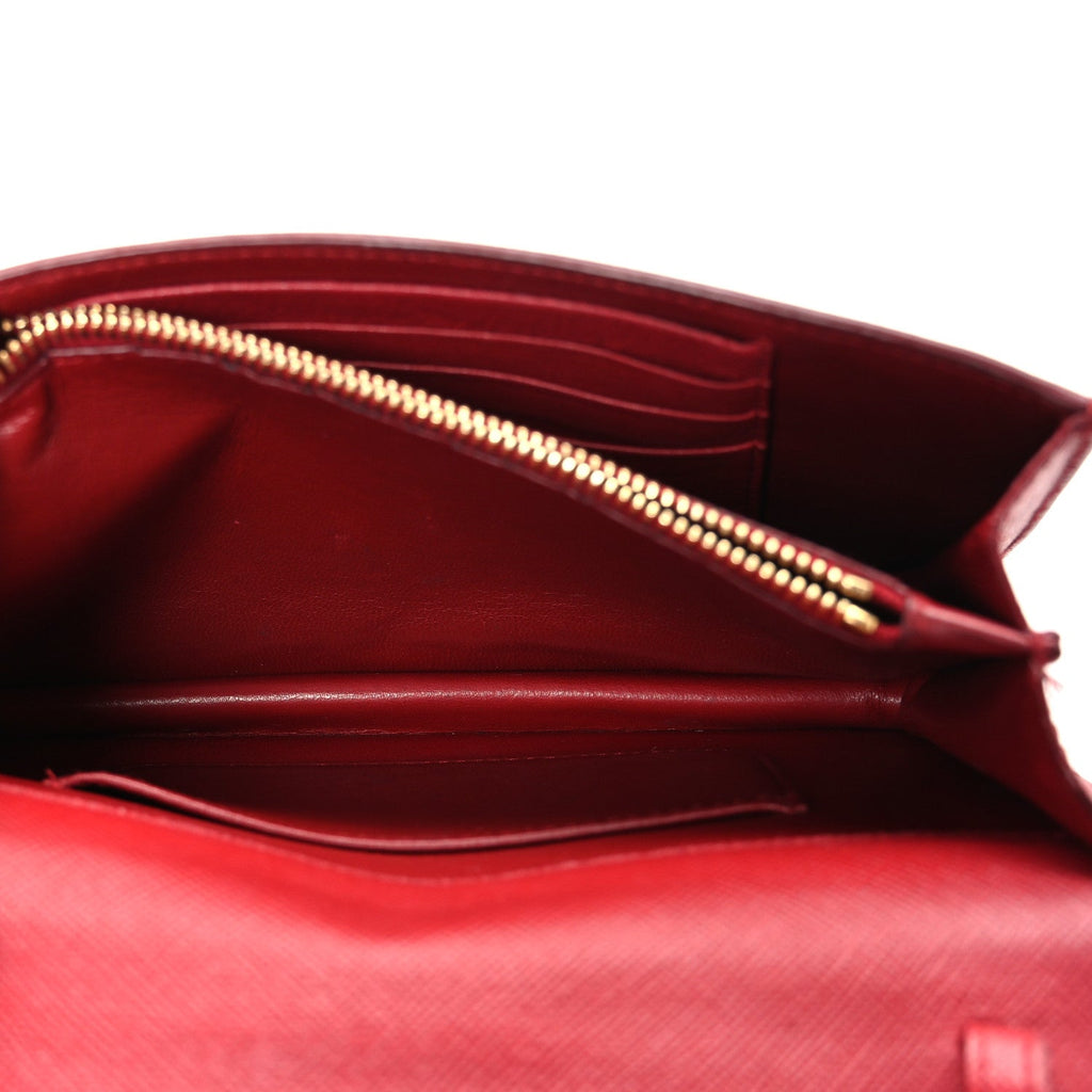 Saffiano Lux Chain Wallet Fuoco