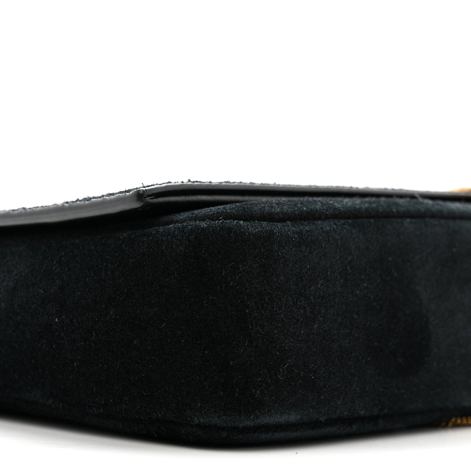 Suede Monogram Tassel Kate 99 Baguette Bag Black
