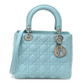 Lambskin Cannage Medium Lady Dior Light Blue