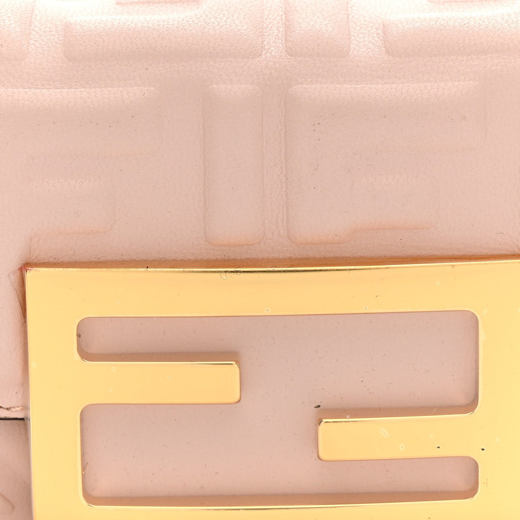 Nappa Matisse FF Embossed Nano Maxi Buckle Baguette Charm Rosa Quarzo
