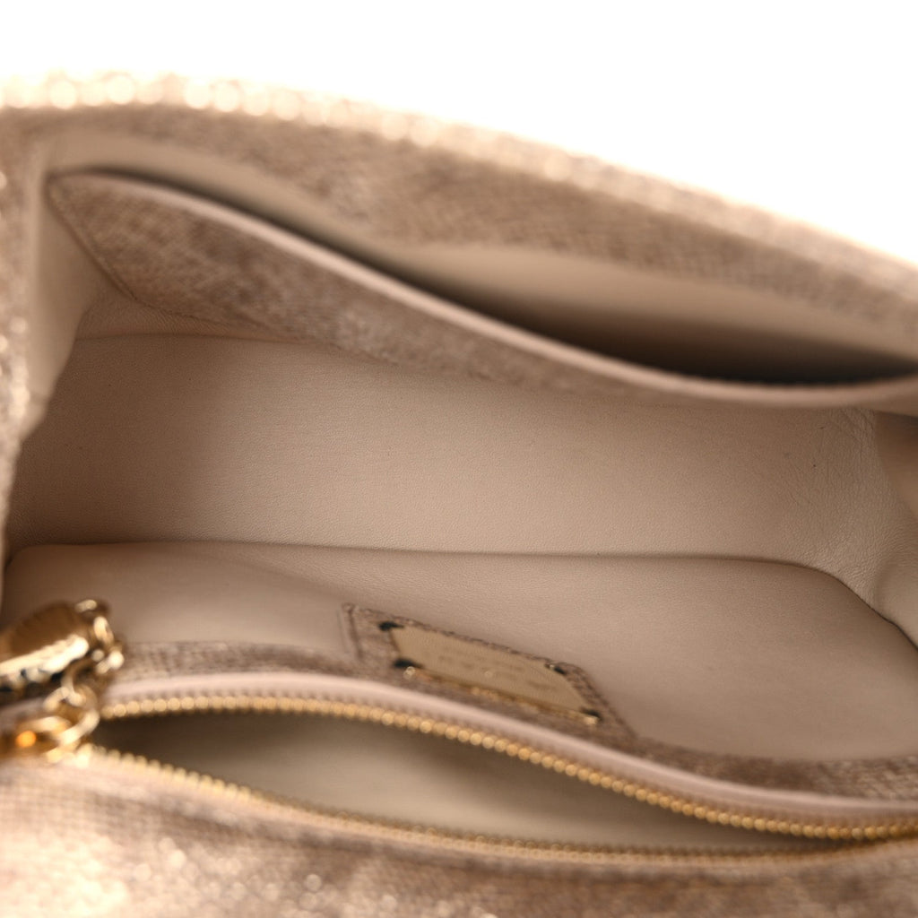 Metallic Karung Matelasse Mini Serpenti Cabochon Crossbody Gold