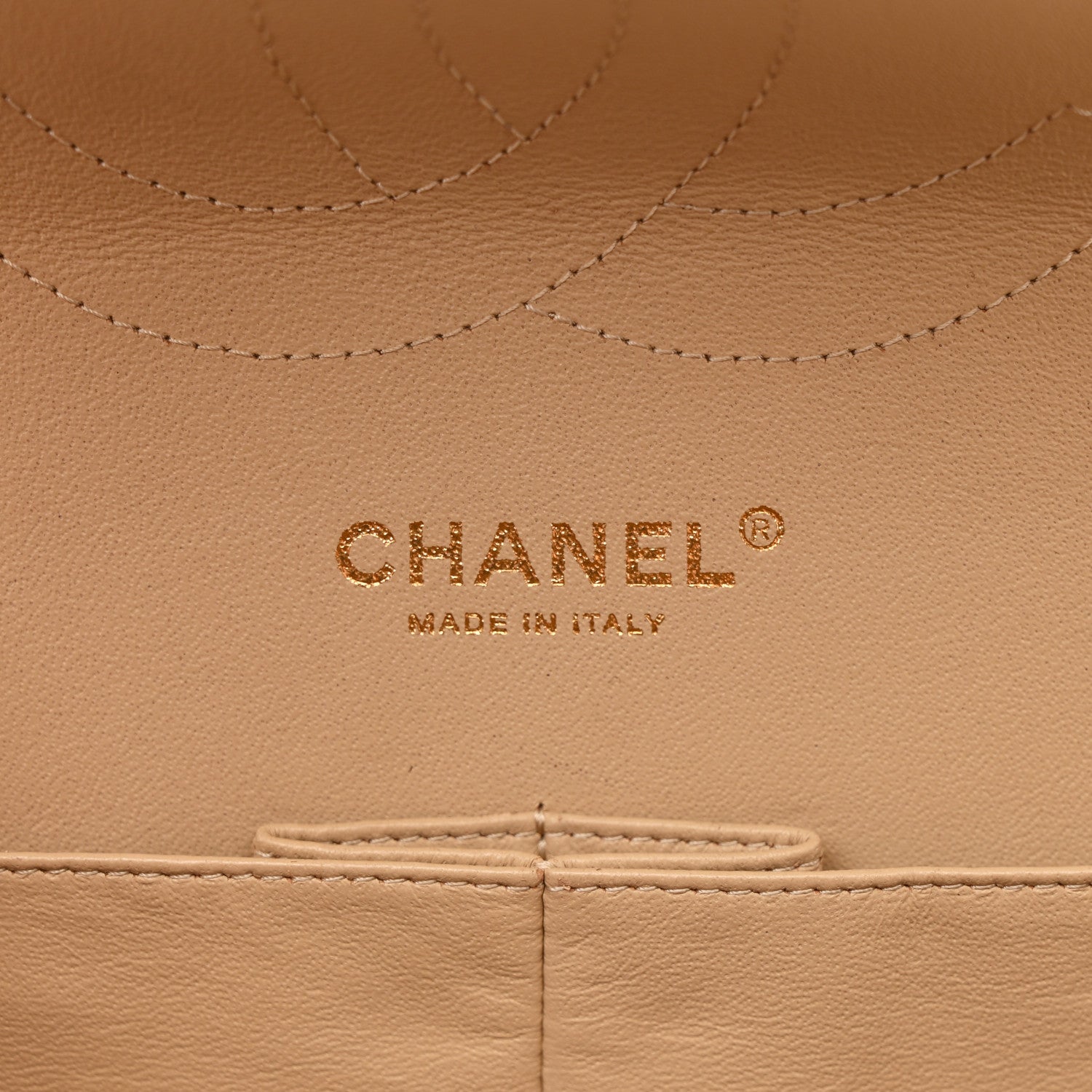 Caviar Quilted Jumbo Double Flap Beige
