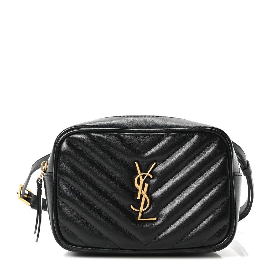 Calfskin Matelasse Monogram Lou Belt Bag Black