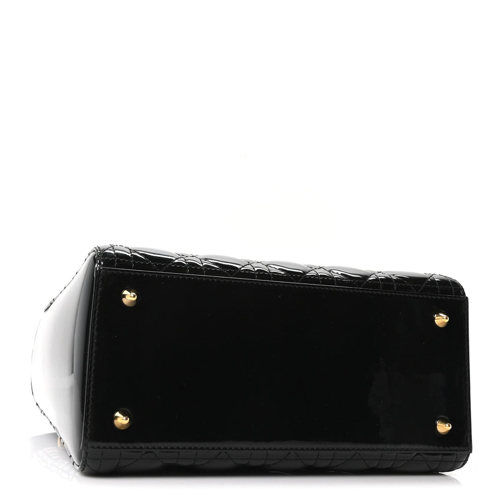 Patent Cannage Medium Lady Dior Black