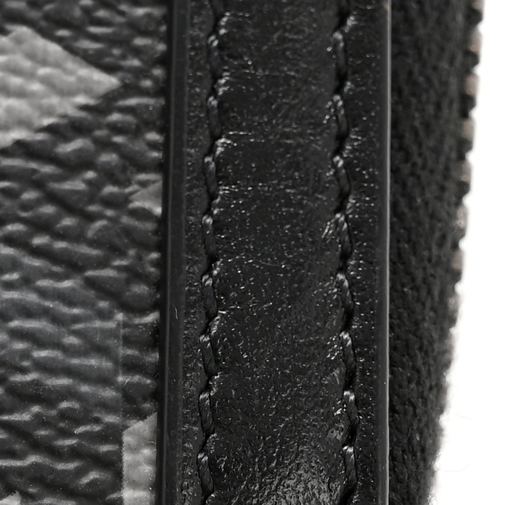 Coated Canvas La Greca Signature  Black Gray
