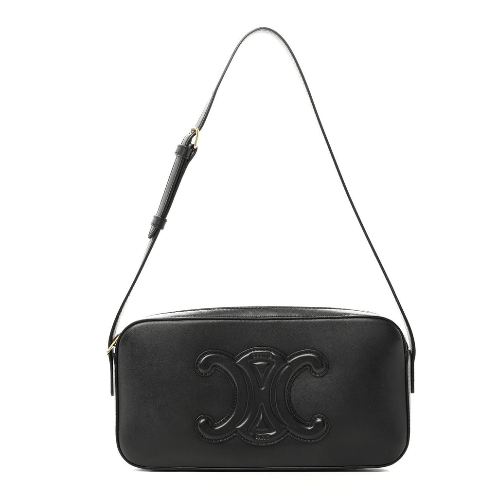 Smooth Calfskin Cuir Triomphe Camera Shoulder Bag Black