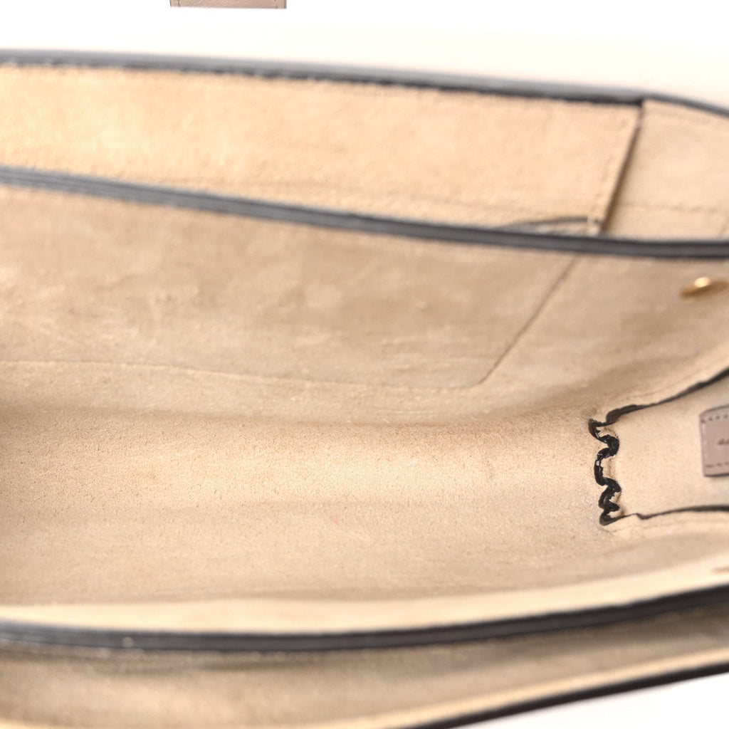 Suede Calfskin Small Faye Shoulder Bag Motty Grey