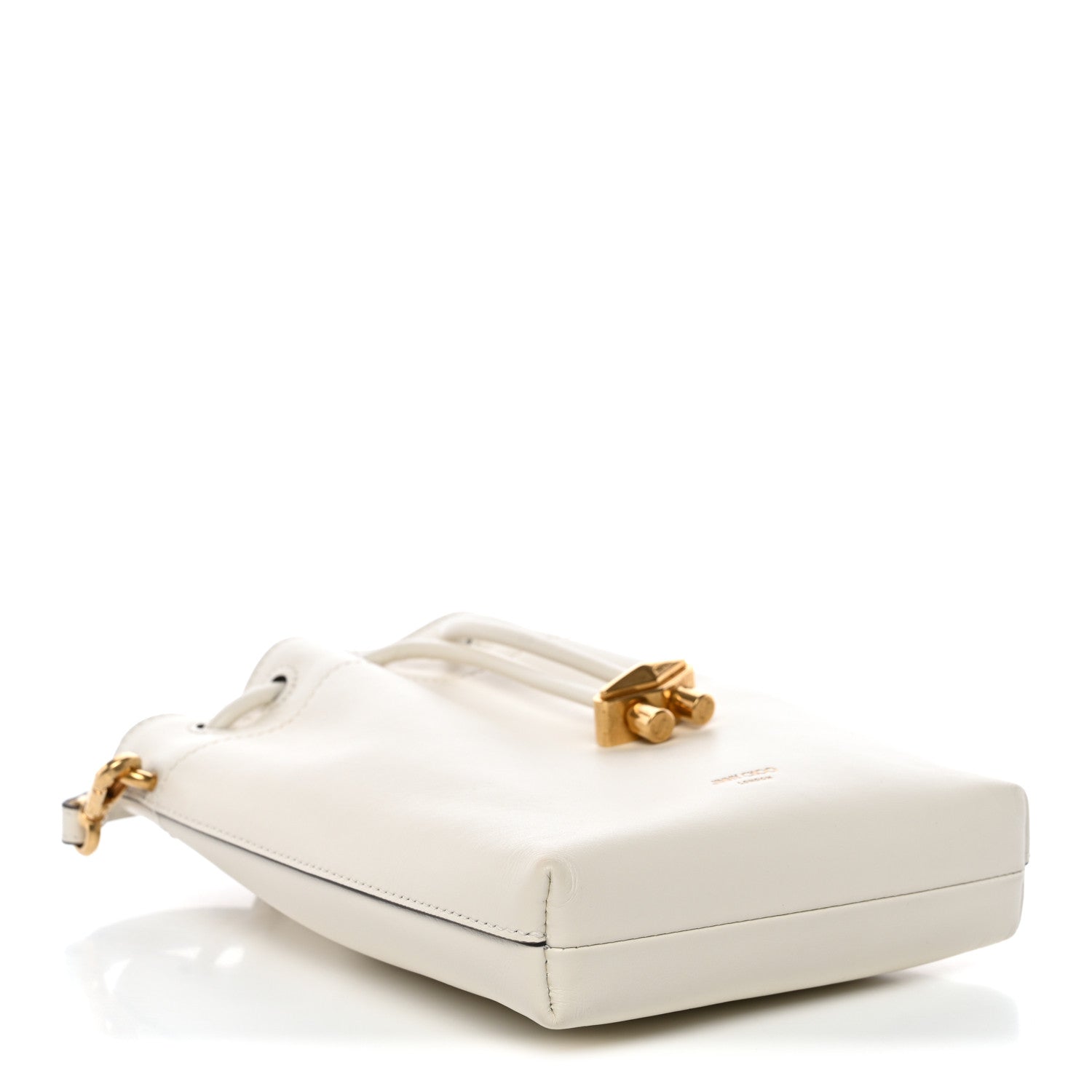 Soft Shiny Calfskin Mini Bon Bon N/S Bucket Bag Latte