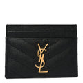 Grain De Poudre Matelasse Chevron Monogram Credit  Case Black