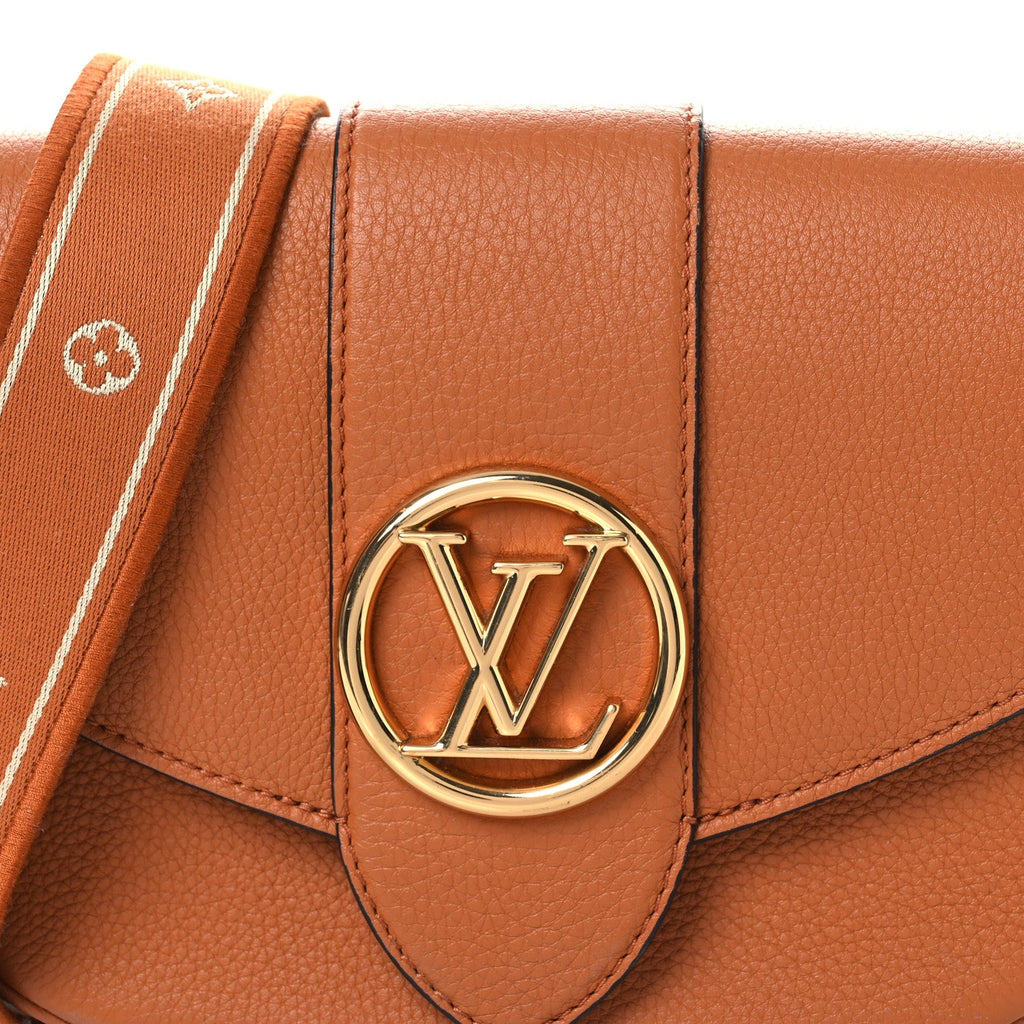Grained Calfskin LV Pont 9 Soft MM Golden Siena