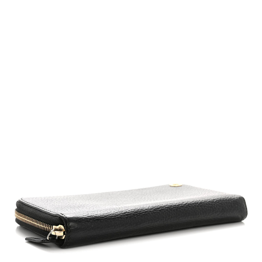 Dollar Calfskin GG Zip Around Wallet Black