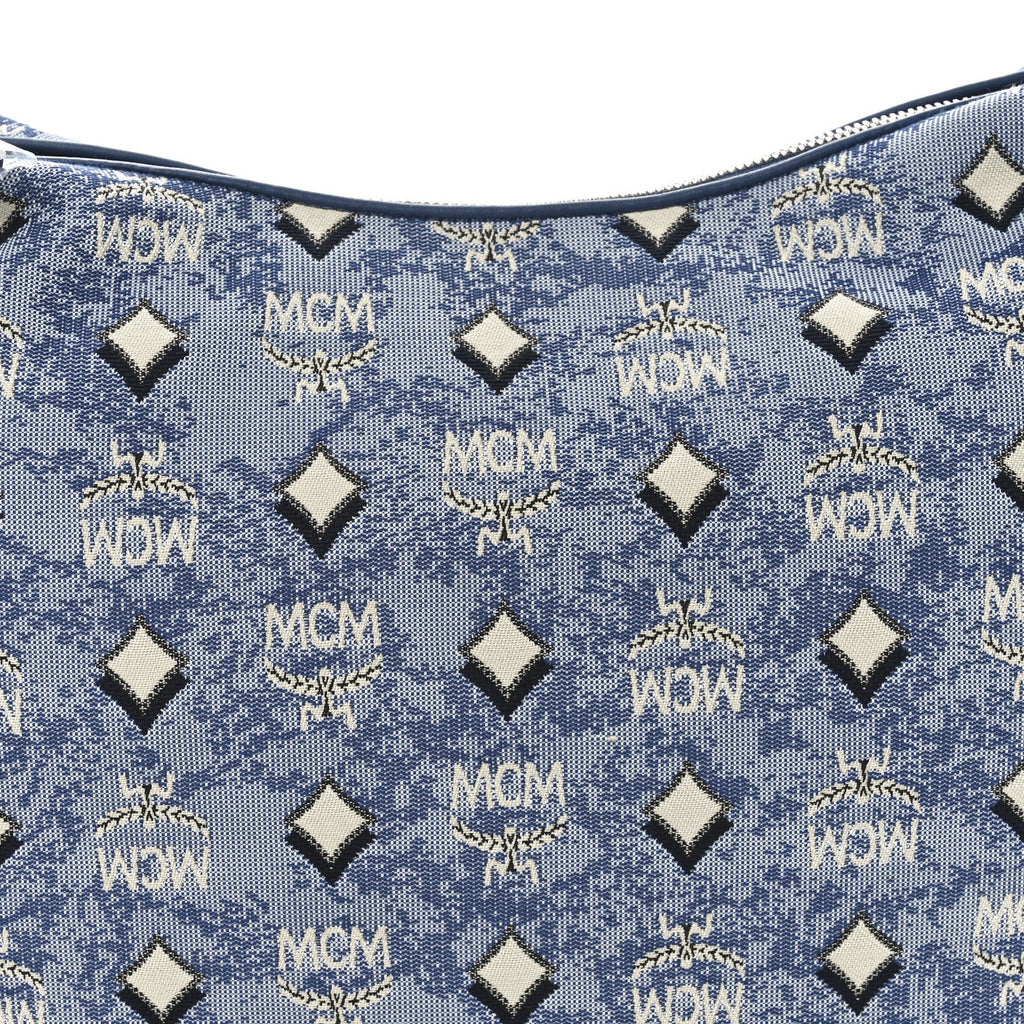 Vintage Jacquard Monogram Hobo Blue