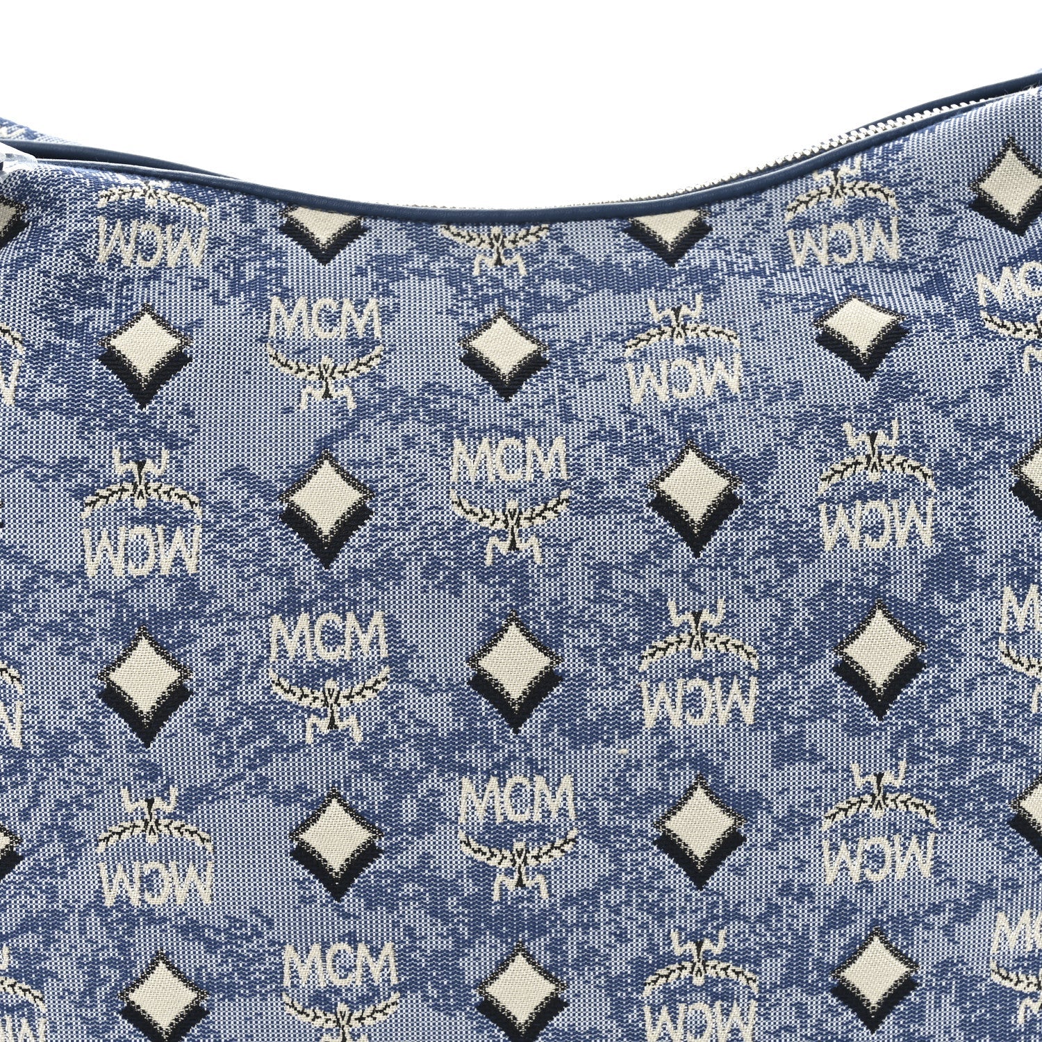 Vintage Jacquard Monogram Hobo Blue