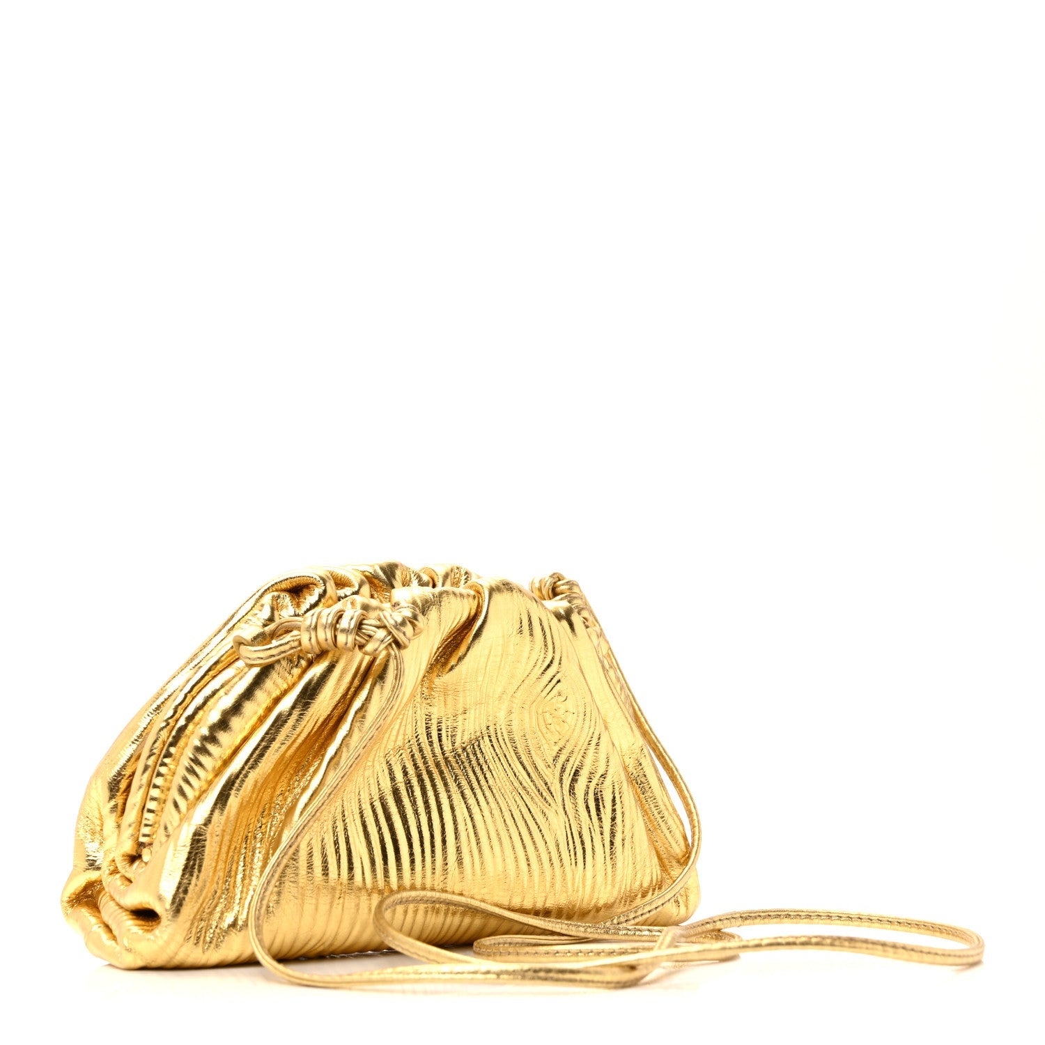 Metallic Bark Calfskin The Mini Pouch Gold