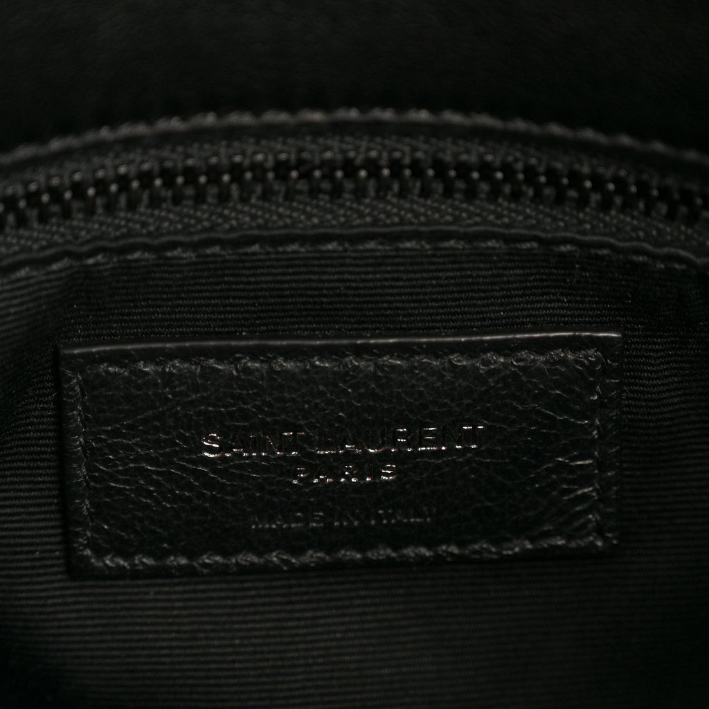 Lambskin Quilted Monogram Monochrome Small Loulou Puffer Chain Satchel Black
