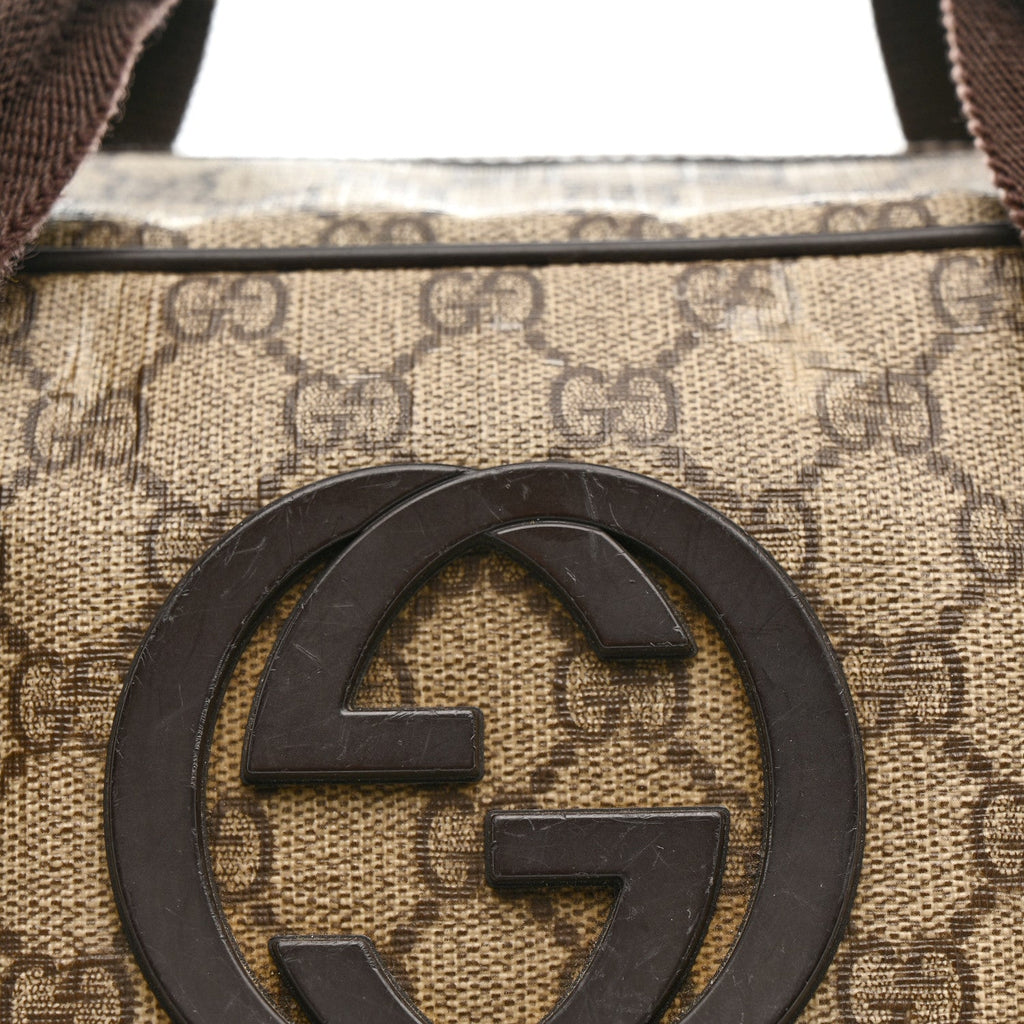 GG Plus Monogram Interlocking G Briefcase Brown