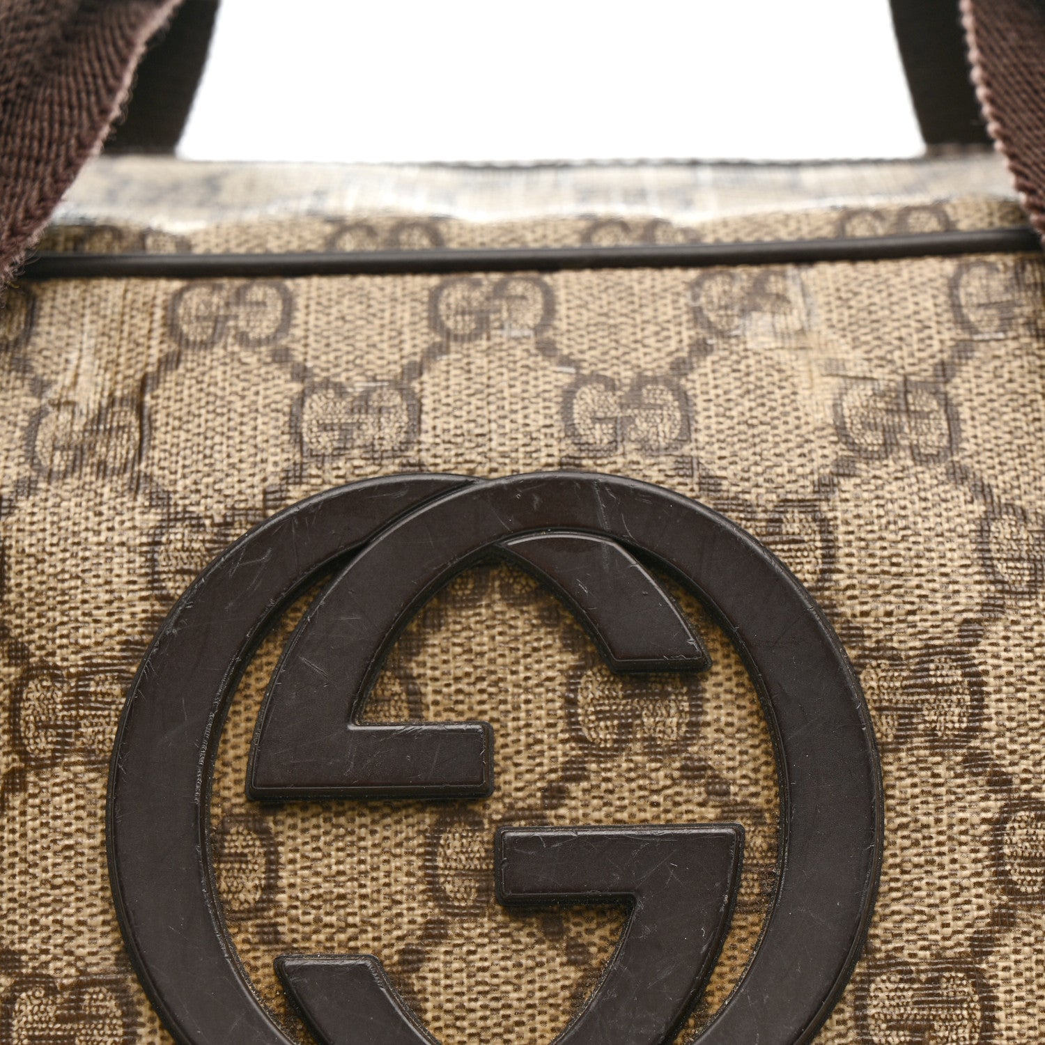 GG Plus Monogram Interlocking G Briefcase Brown