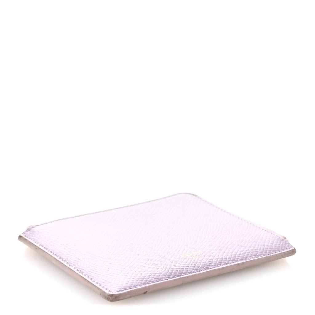 Drummed Calfskin Medium Half Zip Multifunction Wallet Coin Purse Liliac