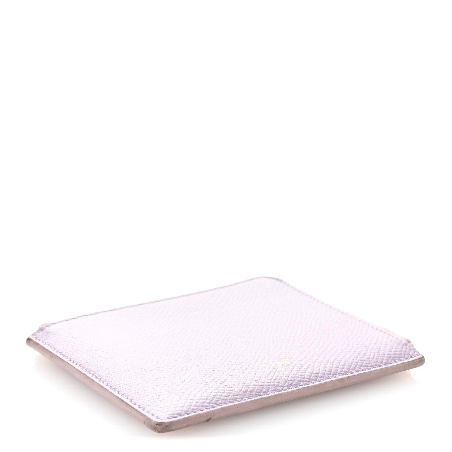 Drummed Calfskin Medium Half Zip Multifunction Wallet Coin Purse Liliac