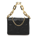 Lambskin Embossed Monogram Coussin Belt Bag Black