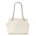 Caviar Quilted Petit Timeless Tote PTT White