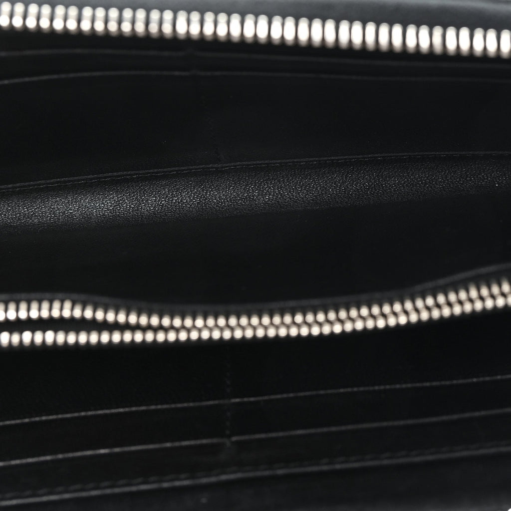 Nappa Metal Studded Zip Around Wallet Black