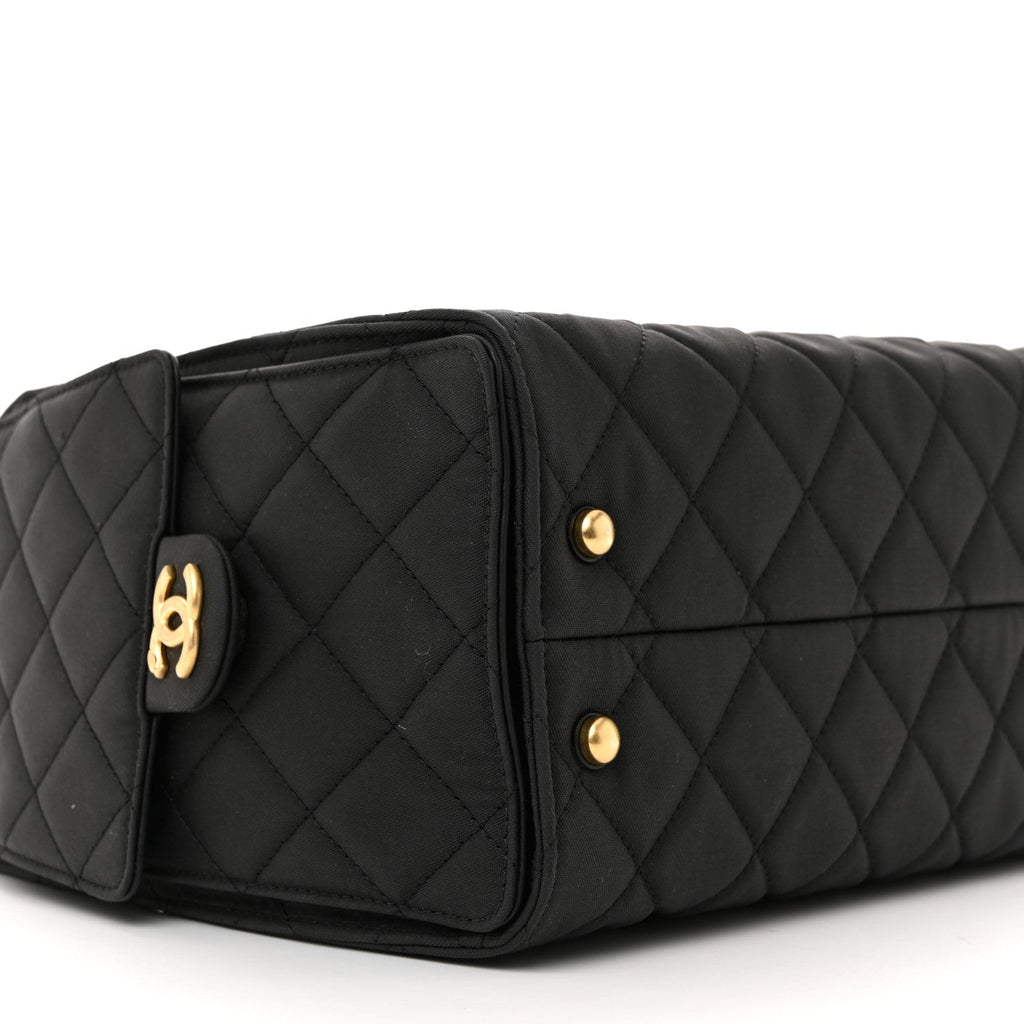 Canvas Quilted Small Chanel 25 Handbag Black