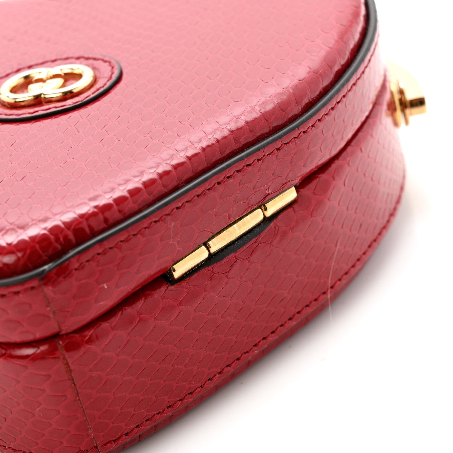 Snakeskin Broadway Mini Heart Top Handle Bag Rasberry Candy