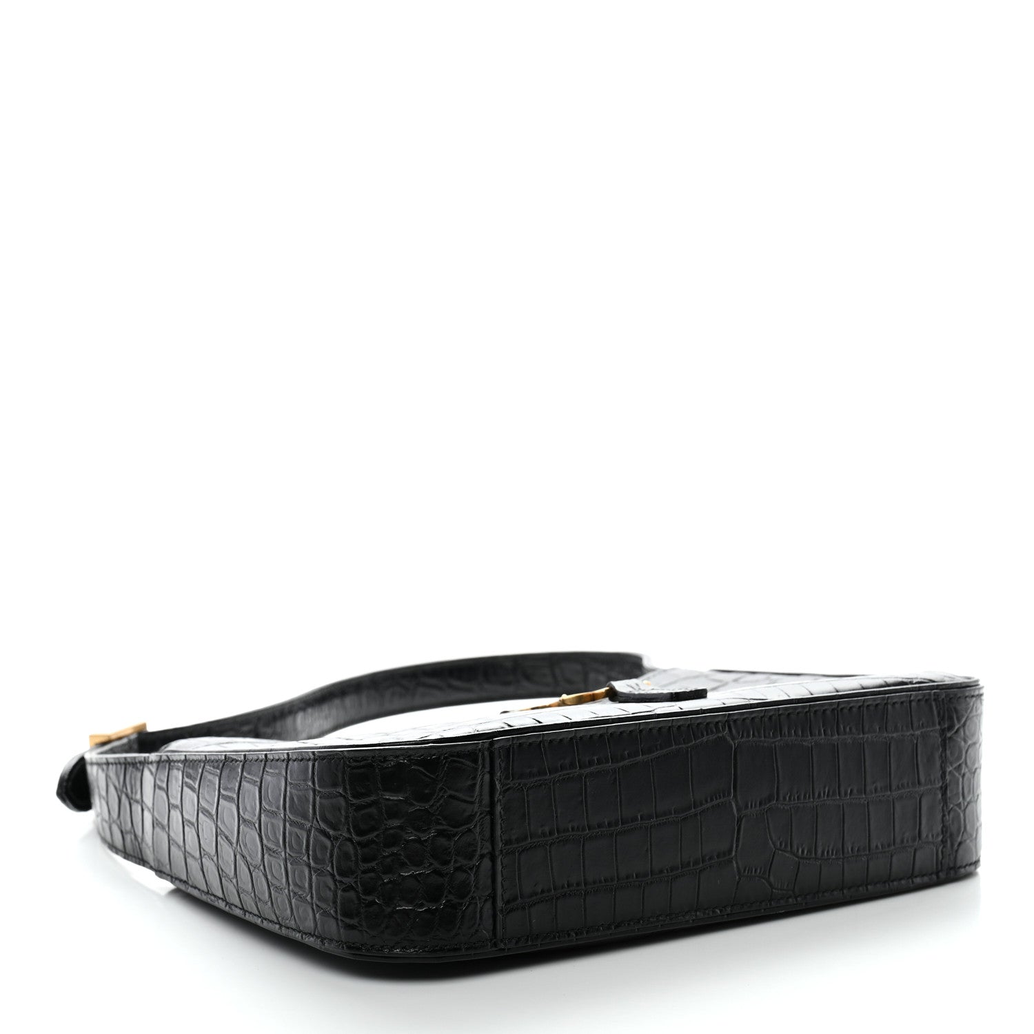 Calfskin Crocodile Embossed LE 5 A 7 Hobo Black