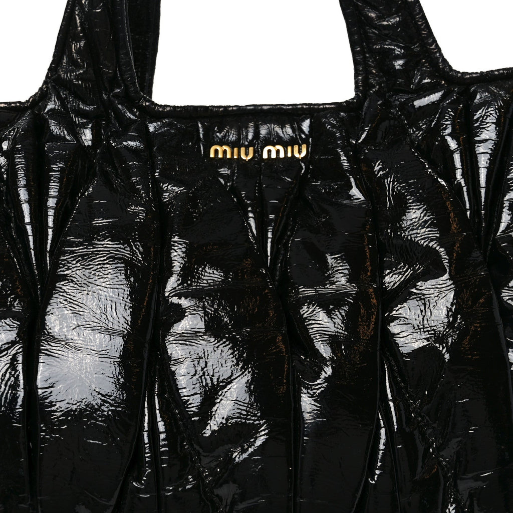 Nappa Matelasse Top Handle Black