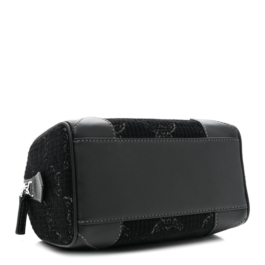 Lauretos Lurex Jacquard Small Ella Boston Bag Black