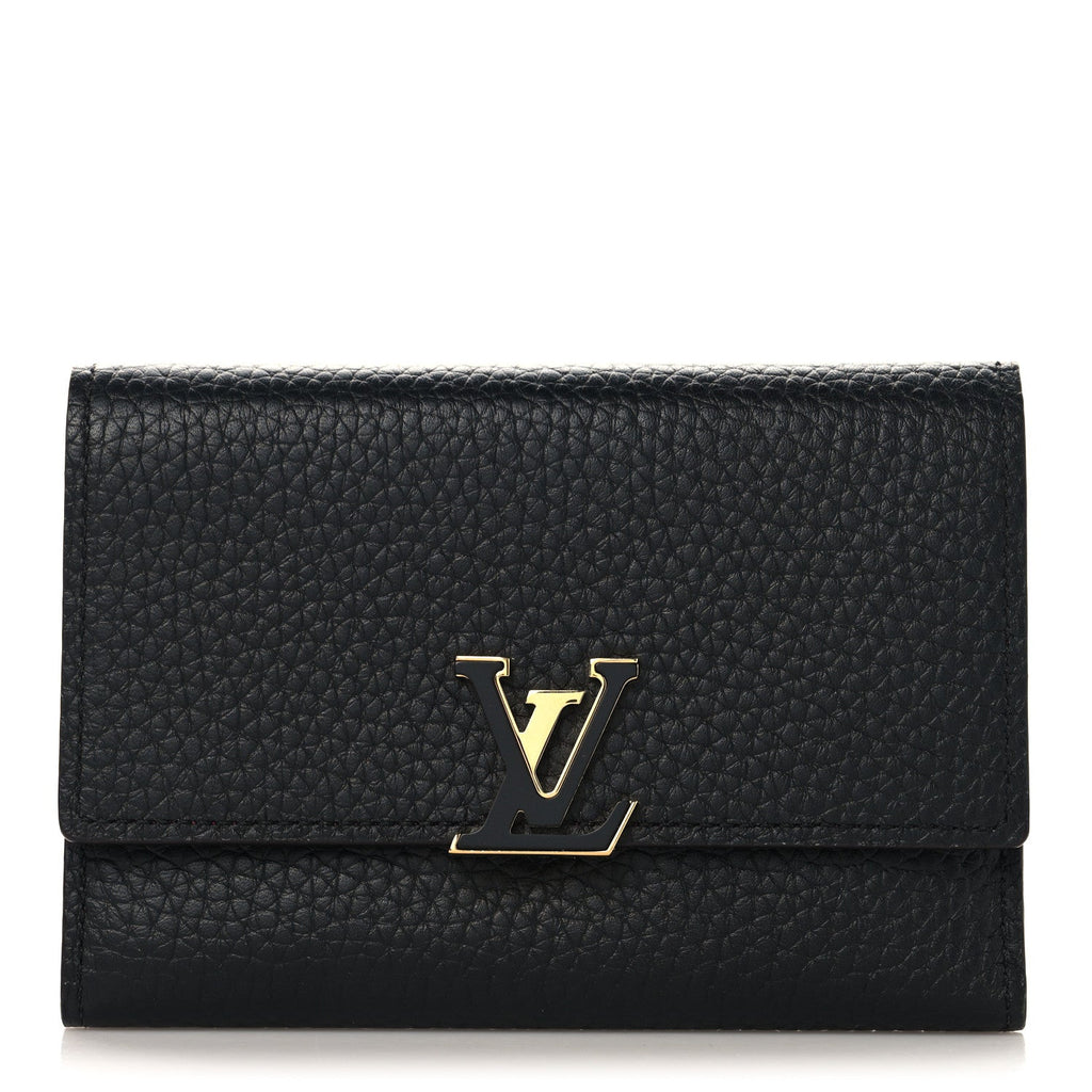 Taurillon Capucines Compact Wallet Black